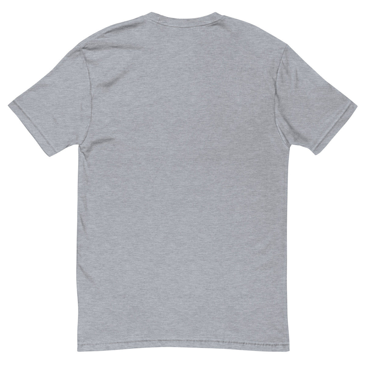 Fluent in Boss Talk Tee, Heather Grey men's fitted t-shirt, back view