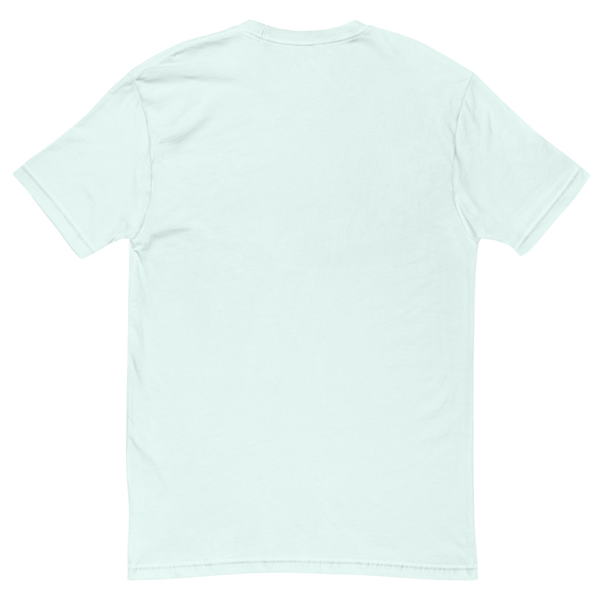 Fluent in Boss Talk Tee, Light Blue men's fitted t-shirt, back view
