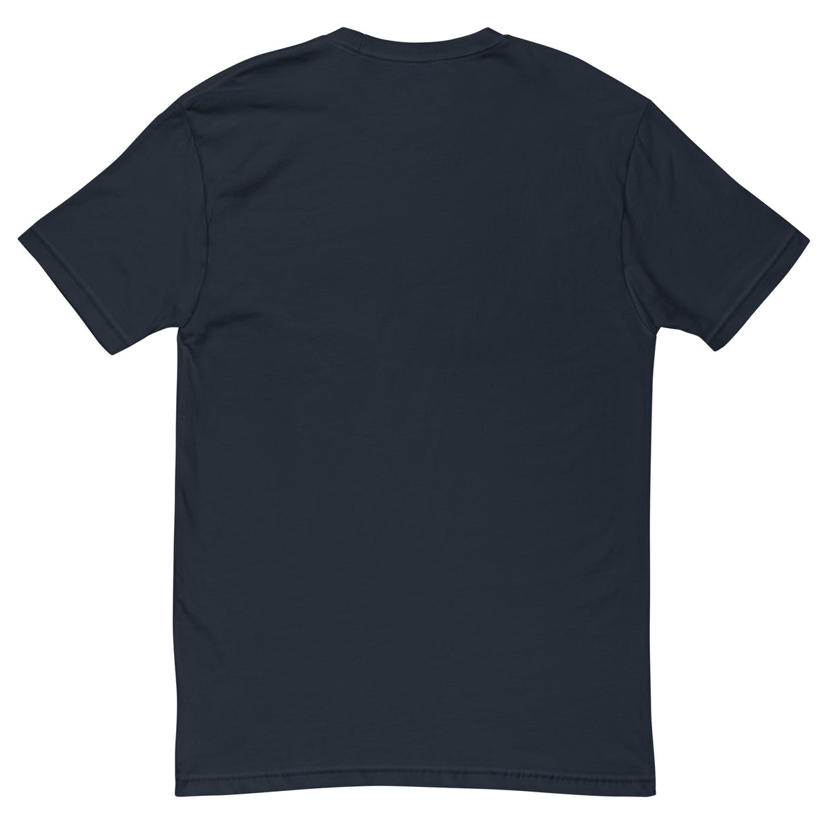 Fluent in Boss Talk Tee, Midnight Navy men's fitted t-shirt, back view